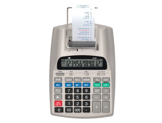 Calculadora liderpapel impresora pantalla papel 57 mm 12 digitos impresion bicolor blanca 225x158x56 mm