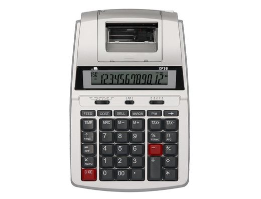 Calculadora liderpapel impresora pantalla papel 57 mm 12 digitos impresion bicolor blanca 235x155x62 mm