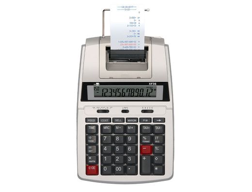 Calculadora liderpapel impresora pantalla papel 57 mm 12 digitos impresion bicolor blanca 235x155x62 mm