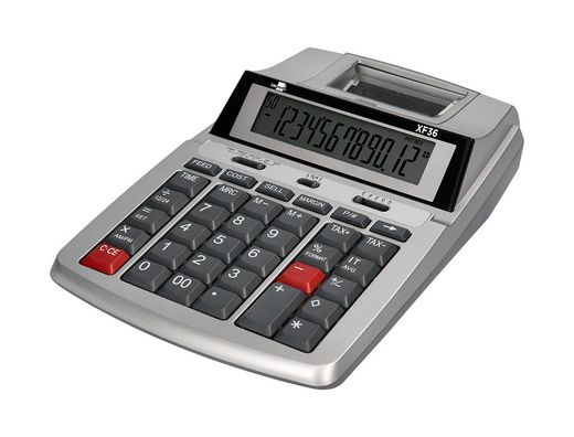Calculadora liderpapel impresora pantalla papel 57 mm 12 digitos impresion bicolor blanca 235x155x62 mm