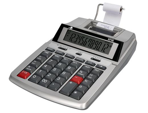 Calculadora liderpapel impresora pantalla papel 57 mm 12 digitos impresion bicolor blanca 235x155x62 mm