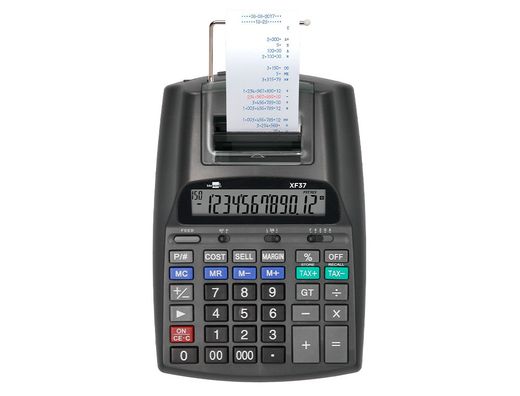 Calculadora liderpapel impresora pantalla papel 57 mm 12 digitos impresion bicolor negra 225x158x56 mm