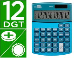 Calculadora liderpapel sobreme sa xf28 12 digitos dos lineas coste venta margen y tasas solar y pilas azul 155x115x25 mm