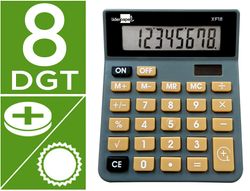 Calculadora liderpapel sobremesa xf18 8 digitos solar y pilas color gris 127x105x24 mm