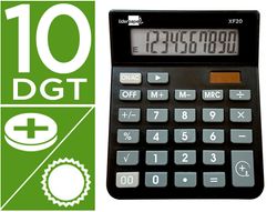 Calculadora liderpapel sobremesa xf20 10 digitos solar y pilas color negro 127x105x24 mm