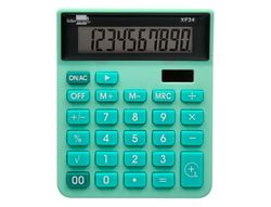 Calculadora liderpapel sobremesa xf24 10 digitos solar y pilas color verde 127x105x24 mm