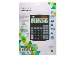Calculadora liderpapel sobremesa xf30 12 digitos tasas solar y pilas color negro 190x140x25 mm