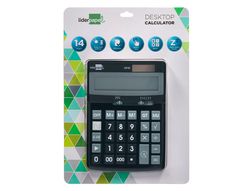 Calculadora liderpapel sobremesa xf31 14 digitos solar y pilas color negro 170x122x35 mm