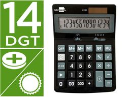 Calculadora liderpapel sobremesa xf31 14 digitos solar y pilas color negro 170x122x35 mm