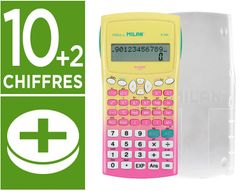 Calculadora milan cientifica m240 sunset tapa translucida 2 lineas 240 funciones 10+2 digitos color rosa /amarillo