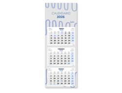Calendario pared liderpapel 3 meses vistas 2026 plegable 33x70 cm papel 90 gr