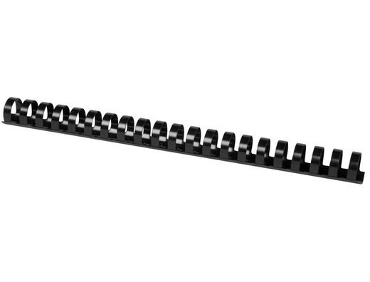 Canutillo q-connect redondo 22 mm plastico negro capacidad 200 hojas caja de 50 unidades