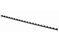 Canutillo q-connect redondo 6 mm plastico negro capacidad 20 hojas caja de 100 unidades