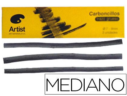 Carboncillo Artist Medianos 5-6 mm Caja de 6 Barras
