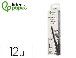 Carboncillo redondo para dibujo liderpapel caja de 12 unidades diametros surtidos