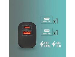 Cargador ngs de pared gan ultrarapido para portatil 30w usb-c + usb-a