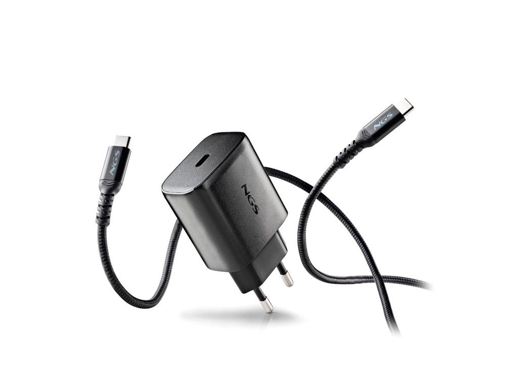 Cargador ngs de pared gan ultrarapido para portatil 45w con 2 puertos: usb-c a usb-a