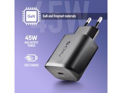 Cargador ngs de pared gan ultrarapido para portatil 45w con 2 puertos: usb-c a usb-a