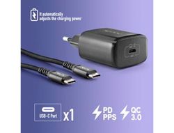 Cargador ngs de pared gan ultrarapido para portatil 45w con 2 puertos: usb-c a usb-a