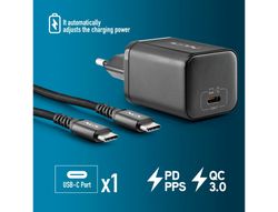 Cargador ngs de pared gan ultrarapido para portatil de 65w con 3 puertos: 2 usb-c y 1 usb-a