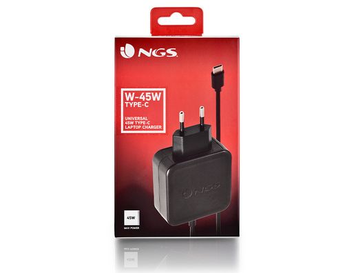 Cargador universal ngs de pared para portatil 45w tipo c 5v/9v/12v/15v-3a 20v/2,25a