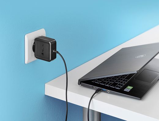 Cargador universal ngs de pared para portatil 45w tipo c 5v/9v/12v/15v-3a 20v/2,25a