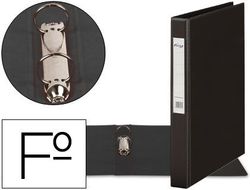 Carpeta 2 Anillas 25 mm Plastico Pardo Folio Negro