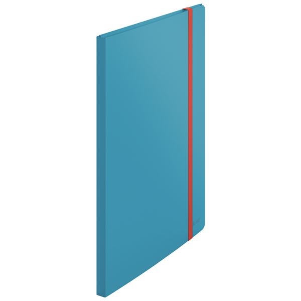 Carpeta 20 fundas Leitz Cosy Plus con 3 solapas y cierre con goma, DIN A4, azul