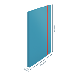 Carpeta 20 fundas Leitz Cosy Plus con 3 solapas y cierre con goma, DIN A4, azul