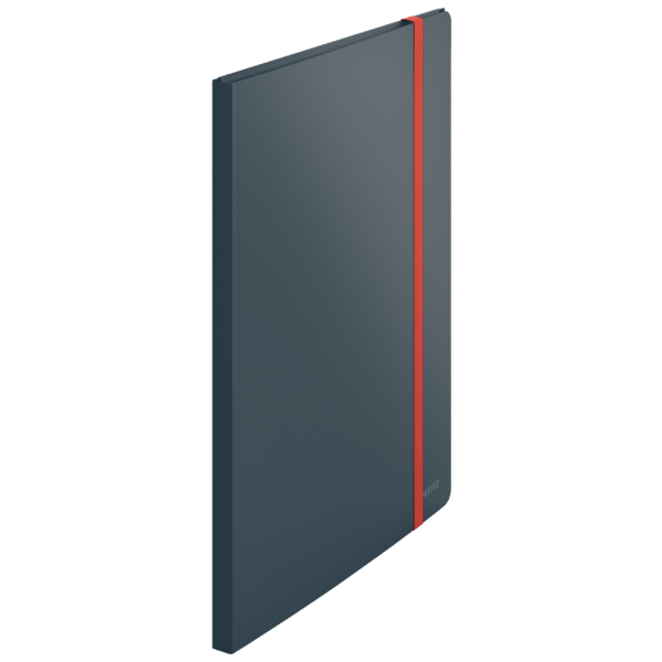 Carpeta 20 fundas Leitz Cosy Plus con 3 solapas y cierre con goma, DIN A4, gris