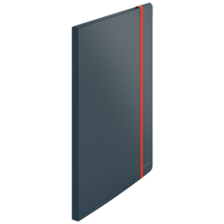 Carpeta 20 fundas Leitz Cosy Plus con 3 solapas y cierre con goma, DIN A4, gris