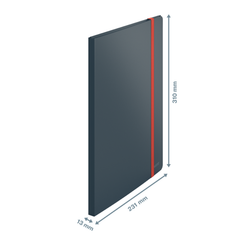 Carpeta 20 fundas Leitz Cosy Plus con 3 solapas y cierre con goma, DIN A4, gris