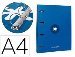 Carpeta 4 anillas 40 mm mixtas liderpapel antartik A4 forrada color azul marino