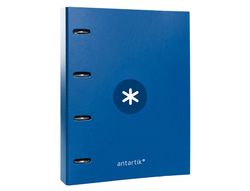 Carpeta 4 anillas 40 mm mixtas liderpapel antartik A4 forrada color azul marino