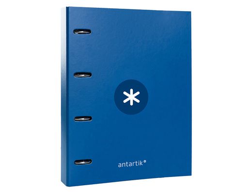 Carpeta 4 anillas 40 mm mixtas liderpapel antartik A4 forrada color azul marino