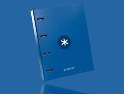 Carpeta 4 anillas 40 mm mixtas liderpapel antartik A4 forrada color azul marino