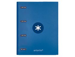 Carpeta 4 anillas 40 mm mixtas liderpapel antartik A4 forrada color azul marino