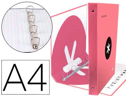 Carpeta 4 anillas 40 mm mixtas liderpapel antartik a4 forrada color coral