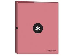 Carpeta 4 anillas 40 mm mixtas liderpapel antartik a4 forrada color coral