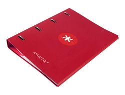 Carpeta 4 anillas 40 mm mixtas liderpapel antartik A4 forrada color frambuesa