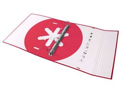 Carpeta 4 anillas 40 mm mixtas liderpapel antartik A4 forrada color frambuesa