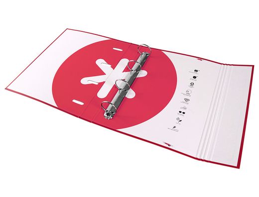 Carpeta 4 anillas 40 mm mixtas liderpapel antartik A4 forrada color frambuesa
