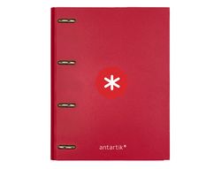 Carpeta 4 anillas 40 mm mixtas liderpapel antartik A4 forrada color frambuesa