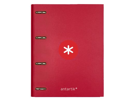 Carpeta 4 anillas 40 mm mixtas liderpapel antartik A4 forrada color frambuesa