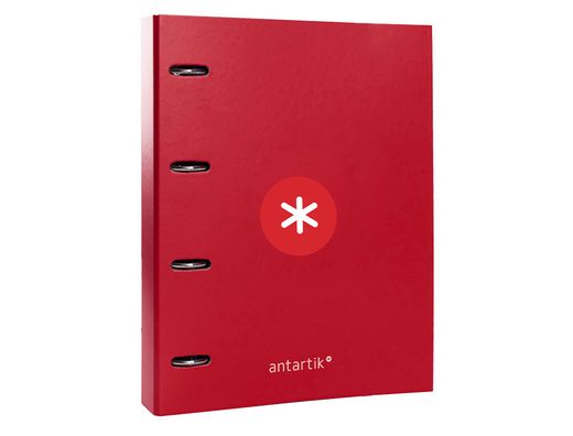 Carpeta 4 anillas 40 mm mixtas liderpapel antartik A4 forrada color frambuesa