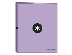 Carpeta 4 anillas 40 mm mixtas liderpapel antartik a4 forrada color lavanda lila