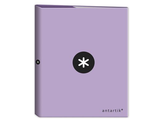 Carpeta 4 anillas 40 mm mixtas liderpapel antartik a4 forrada color lavanda lila