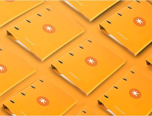 Carpeta 4 anillas 40 mm mixtas liderpapel antartik A4 forrada color mostaza