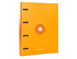 Carpeta 4 anillas 40 mm mixtas liderpapel antartik A4 forrada color mostaza