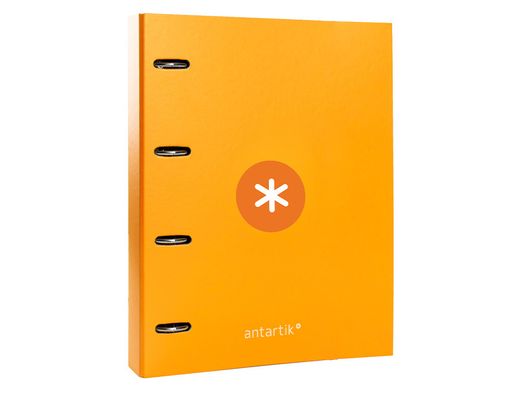Carpeta 4 anillas 40 mm mixtas liderpapel antartik A4 forrada color mostaza